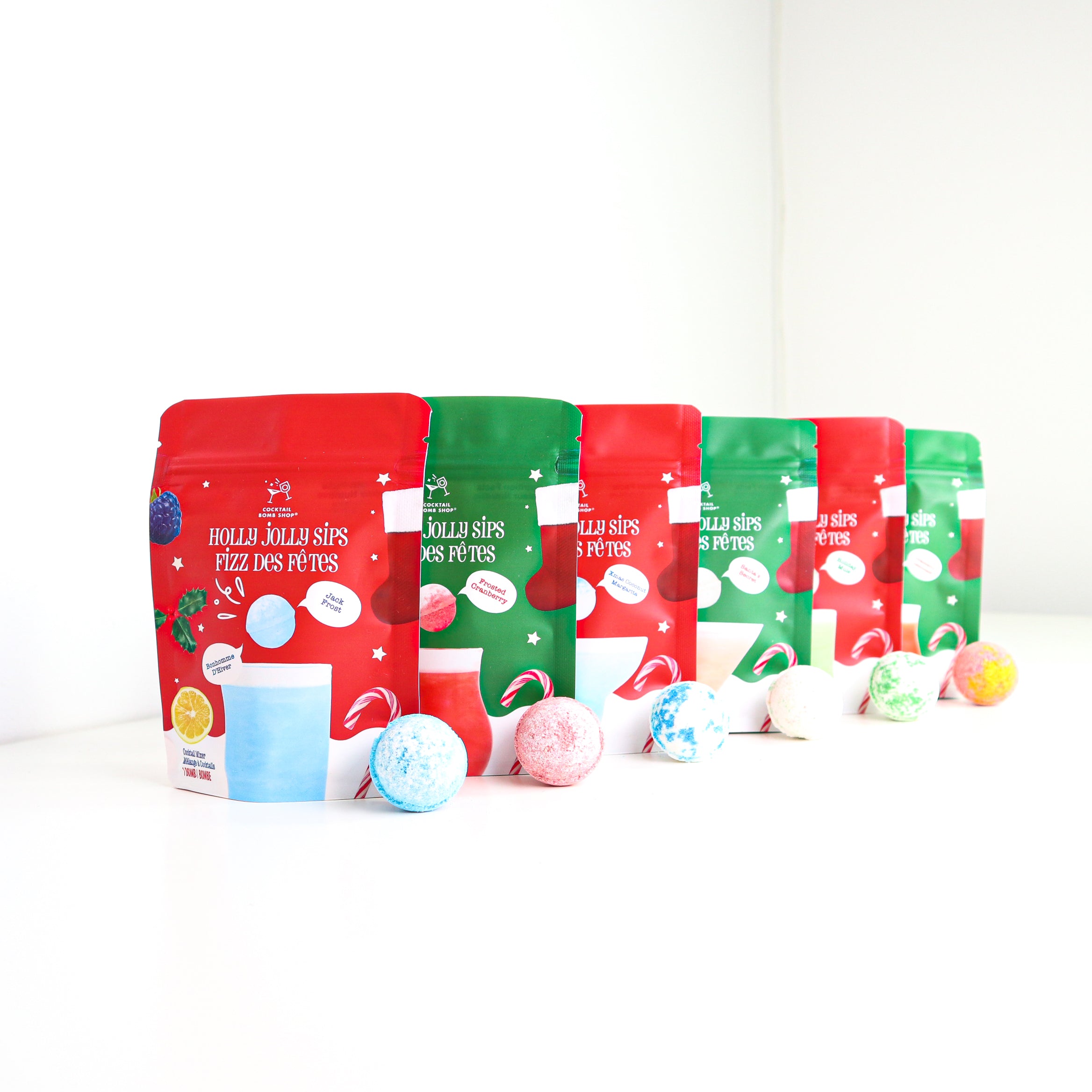 HOLLY JOLLY SIPS (12 PACKS - Individually wrapped, ideal for stocking stuffer)